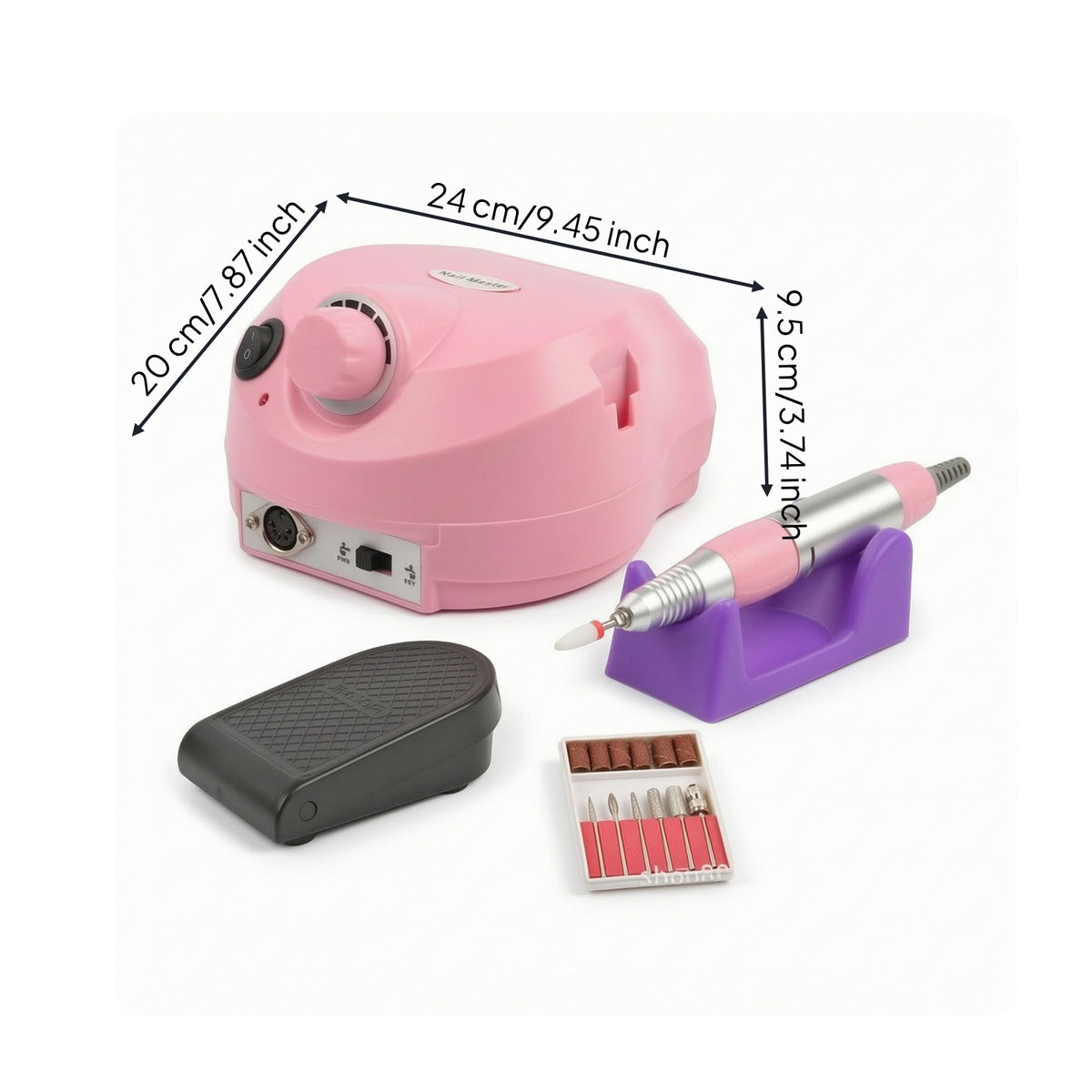 Nail Drill with Foot Pedal Professional Electric Nail Drill Machine Appliance Rotary Versatile for Beauty Students, Salons