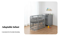 Bedside Sleeper Net Netting Cover 5-in-1 Oval Infant Bed Includes Changing Table Nursery Furniture for Infants, New Parents, Bedroom, Indoors
