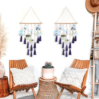 Woven Cotton Rope Wooden Stick Photo Clip Hanging Wall Tapestry