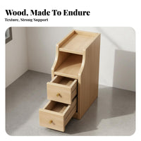 Narrow Nightstand Space-Saving Slim Bedside Tower Minimalist Design for Bedroom