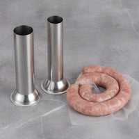 4 Pieces Stainless Steel Sausage Stuffing Funnel Compatible Sausage Stuffer Attachment Polished Kitchen Tool Universal for Butchers
