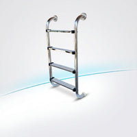 Pool Ladder with Anti-Slip Steps Rust-Resistant Pool Ladder with Non-Slip Steps Floor-Mounted