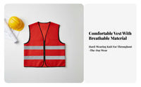 Reflective Vest Zipper Front Closure High Visibility Vest Lightweight Construction Waistcoat for Warehouse Airports, Railways, Nighttime