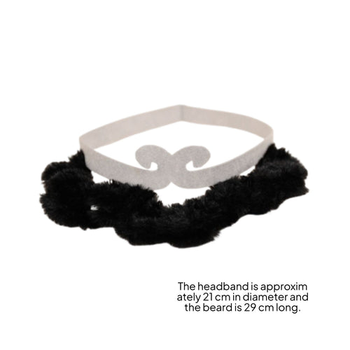 Cartoon Character Head Mask Comfortable Fit Dark Beard Headpiece Lightweight