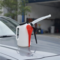 Oil Jug with Spout Corrugated Oil Filler Jug Wide-Opening Dispenser for Garage, Workshop