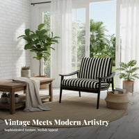 Upholstered Armchair with Wood Legs Removable and Cleanable Cover Upholstered Wood Frame Chair Vintage and Design Breathable