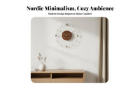 Decorative Nordic Type Wall Clock Original Design Minimalist Wooden Wall Clock Battery Operated Silent Non-Ticking for Homeowners, Office Workers, Renters, Living Room, Bedroom, Study, Entryway
