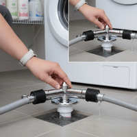 Washing Machine Drain Hose Splitter and Floor Drain Connector, 3-Way Adapter for Dual Appliance Drainage