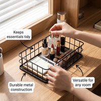 Desk Accessories Wire Mesh Pen Holder for Office Organization, Metal Storage Basket for Students and Stationery