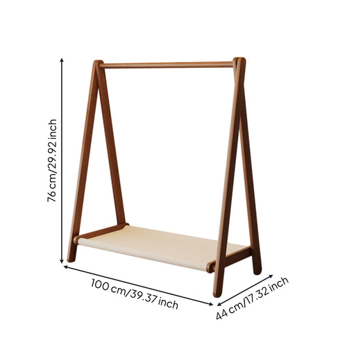 Triangular Frame Clothes Rack Freestanding Clothes Rack with Shelf Furniture Foldable Space-Saving for Children, Entryway