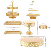6 Pieces Three-Tier Stand Ornate Cake Display Stand Round for Weddings