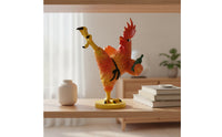 Kung Fu Cockerel Sculpture with Bottle Combat Arts Cockerel Figurine Funny Vivid for Collectors, Living Room, Entryway, Desk, Shelf