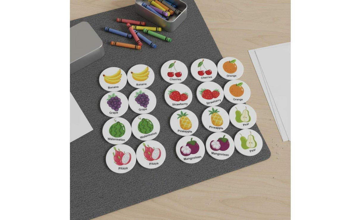 Wooden Memory Pairing Game Wood Wooden Memory Matching Game Easy to Play Preschool Learning Puzzle for Preschoolers, Children 3++