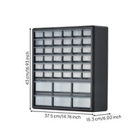 Plastic Parts Storage Cabinet Black Finish for Electronics Bench, Craft Room