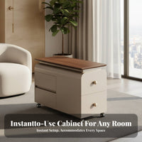 2-Tier Rolling Trolley Mobile with Casters Side Table Space-Saving Design Adaptable Use for Homeowners, Living Room