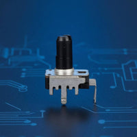 Silver Metal Housing Volume Potentiometer Cylindrical Through-Hole Potentiometer Black Shaft Volume Knob for Music Instruments, Keyboard
