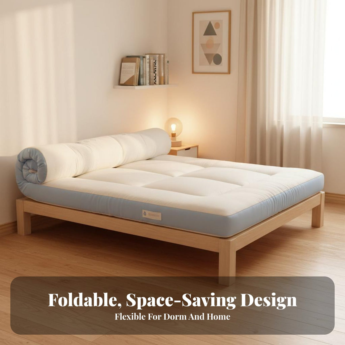 Student Dorm Mattress Pad Soft Quilted Mattress Topper Breathable Thick Tatami Mat for Students, Renters, Dormitory, Apartment, Guestroom