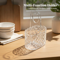 Acrylic Utensil Holder Countertop Utensil Holder Space Saving Transparent