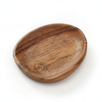 Acacia Wood Tray Natural Grain Pebble Shaped Tray Rustic for Entryway