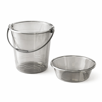 Bathroom Storage Bucket with Basin and Ladle 3 Piece Set, Large Washing Up Bowl for Sink with Handle, Clear Polypropylene for Face