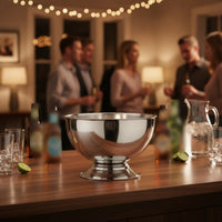Stainless Steel Bowl Raised Pedestal Bowl Rust-Proof for Parties, Hosts