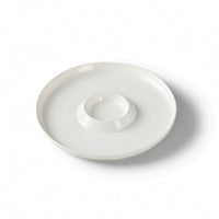 Divided Serving Plate with Center Dipping Cup White for Entertaining