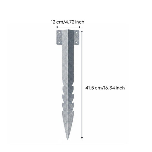 2 Pieces Steel Post Anchor Sawtooth Design Fence Post Support Enhanced