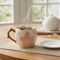 Hand-Painted Flower Mug Giftable Decorative Blossom Cup