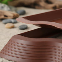 Turtle Food and Water Bowl Polished Edges 2-in-1 Amphibian Feeding Station Anti-Slip Ramp Terrarium Accessory Tip-Resistant