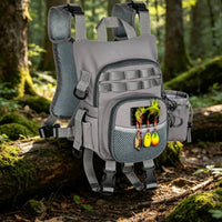 Fishing Chest Pack Breathable Mesh Vest-Design Fishing Pack Attachment Rings Zip Compartment