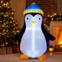 Inflatable Penguin Cute Inflatable Penguin Luminous Yard Decoration for Lawn
