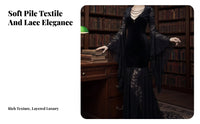 Black Lace Witch Dress Vintage Inspired women's Clothing Romantic for Cosplayers