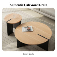 2 Pieces Round stacking Table Set Nordic artistic stacking Table Set Space-Saving sturdy Construction for residents, Families