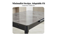 Expandable Rectangular Table with Chairs Expandableable Design Dining Room Set Shiny Finish Space Saving for Families