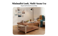 Double-Layer Storage 2-Tier Coffee Table Simple Design 2-Tier Rectangular Table Wide Tabletop Household Furniture Easy Assembly for Small Space Dwellers, Homeowners, Interior Decorators, Living Room, Home Office, Lounge Area