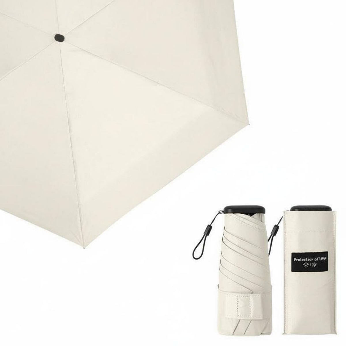 5-Fold Compact Sun Umbrella Wind Resistant Compact Pocket Umbrella Waterproof Carbon Fiber Parasol for Commuting
