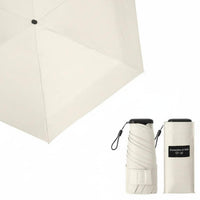 5-Fold Compact Sun Umbrella Wind Resistant Compact Pocket Umbrella Waterproof Carbon Fiber Parasol for Commuting