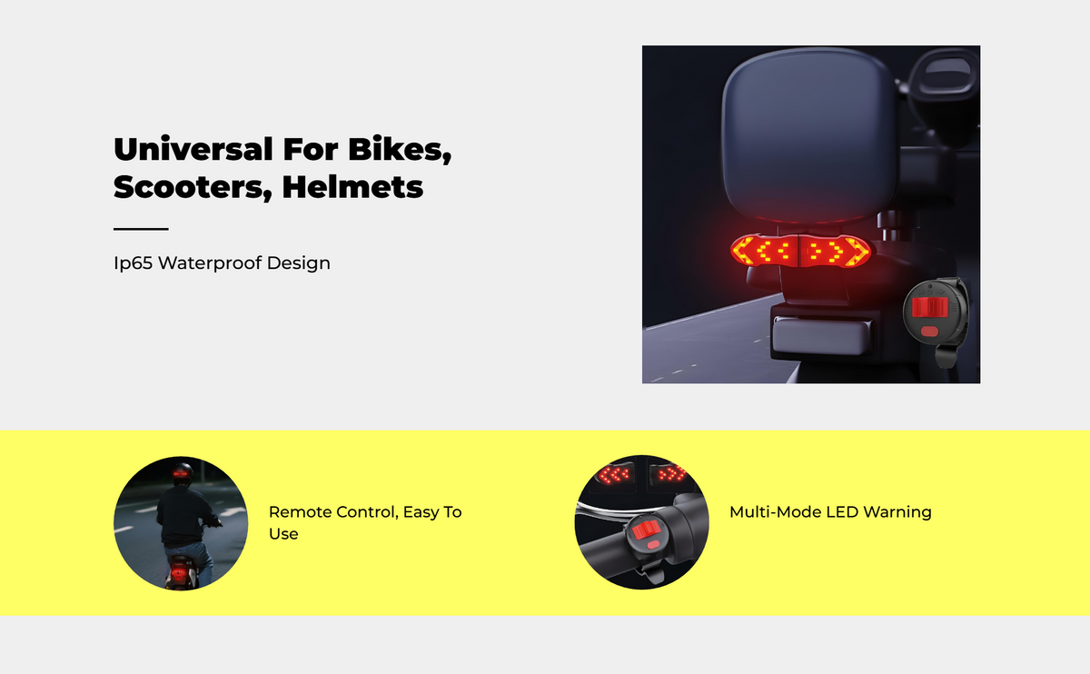 Waterproof LED bike turn signal remote