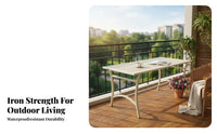 4 Pieces 4-Piece Metal Bench and Chair Set Iron Art Design Outdoor Furniture space-saving Footprint Complete Seating Solution