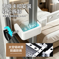 Balcony Clothes Drying Rack, Fixed Single-Rod, Foldable, Space Aluminum