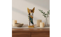 Archangel Raphael Statue Classical Design Winged Angel Figurine Fine Intricacy