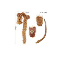 4 Pieces Lion Costume Accessory Set Complete Headband with Ears Fingerless