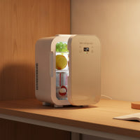 Portable Mini Refrigerator with Digital Display Compact 10L Mini Fridge Low-Silhouette Drink Fridge with Digital Display Transparent for Renters, Bedroom, Car