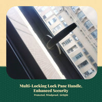 Universal Aluminum Alloy Fenestration Handle, Replacement Casement Lock, Sturdy Pull Handle for Outward Opening panes, Security, Alabaster