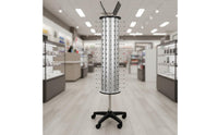 60 Pair Glasses Holder Wheeled Base Rotating Glasses Stand With Wheels