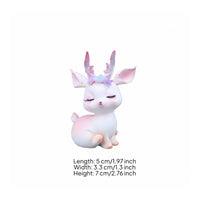 Compact Size Mini Deer Figurine Dreamy Aesthetic Mini Deer Statue Stable Base for Girls, Women, Center Console, Bedroom