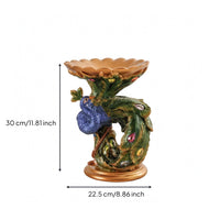 Resin Peacock Statue Metallic Finish Home Decoration Feather Textured for Garden