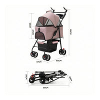 Mesh Pet Stroller with Detachable Carrier Spacious Pet Stroller with Cup Holder Lightweight Stable for Small Pets, Dogs