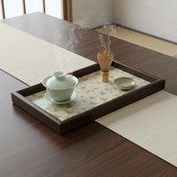 Floral Tray Multipurpose Walnut Frame Tray Easy to Clean for Tabletop