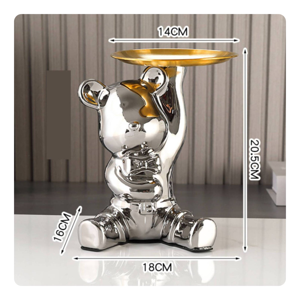 Rabbit Key Tray Decorative Rabbit Catchall Tray Mirror Finish for Entryway